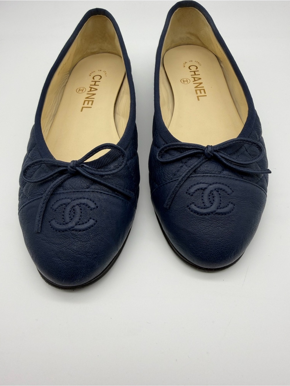CHANEL Quilted Aged Calfskin Leather Flats - Picture 2 of 12